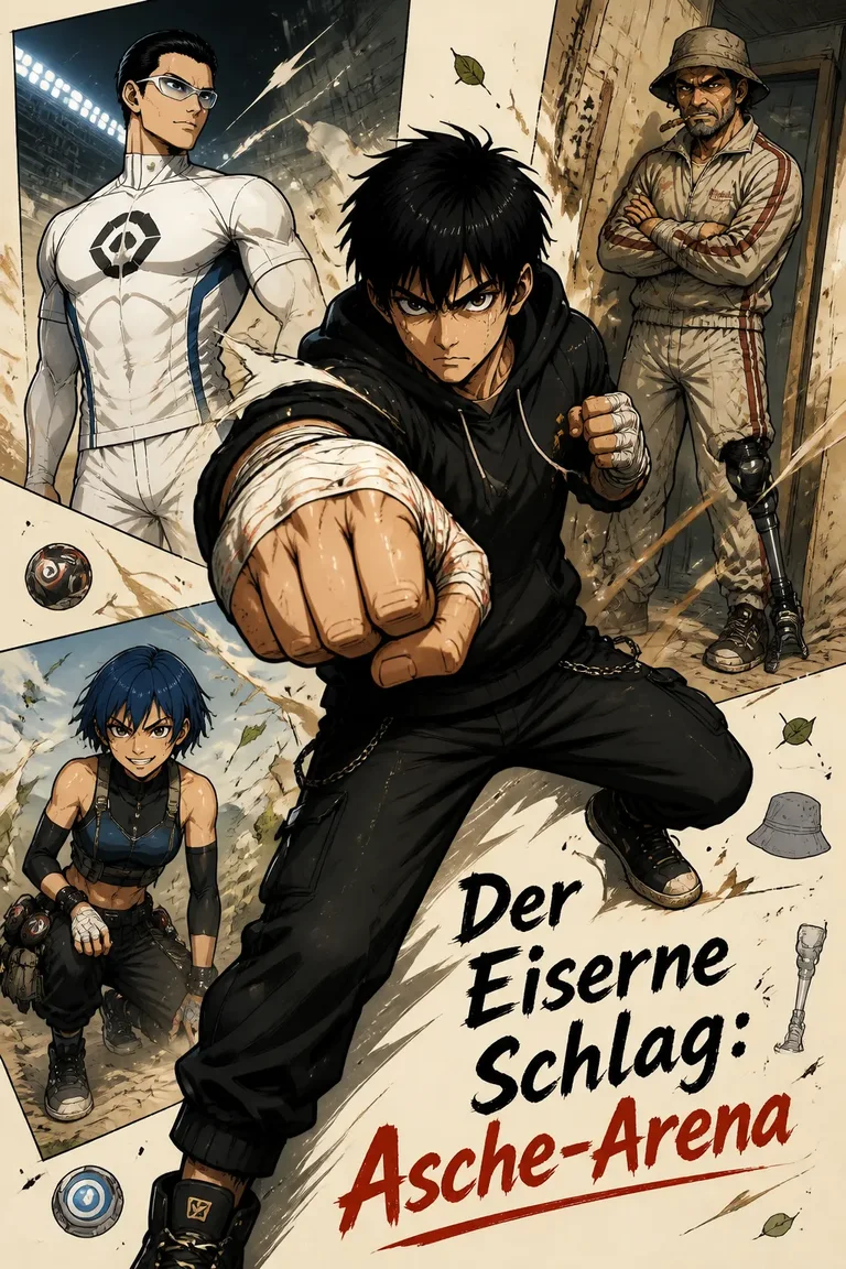 Action manga with a fighter and supporting cast
