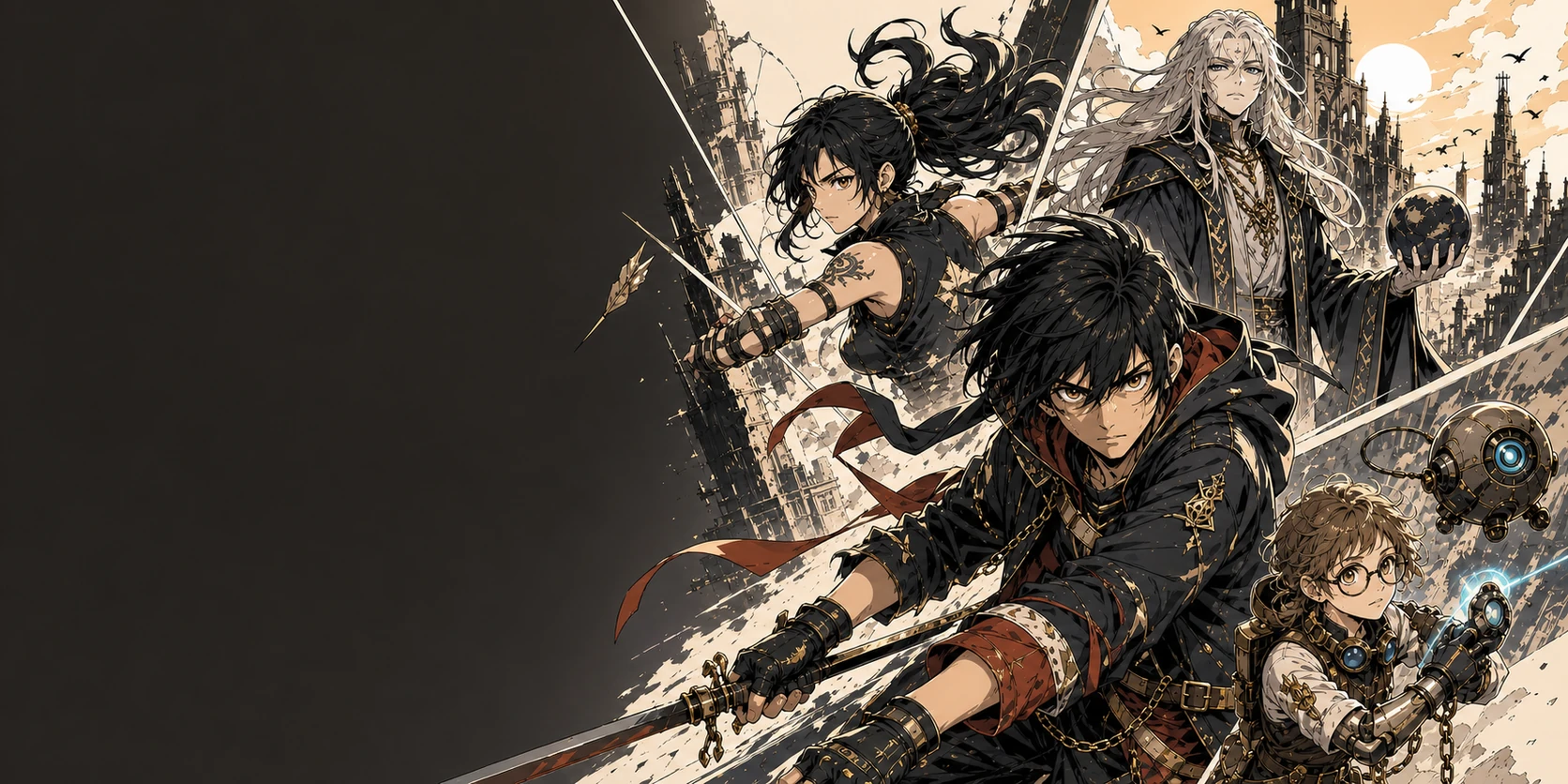 An original manga cast crossing through a fractured fantasy city