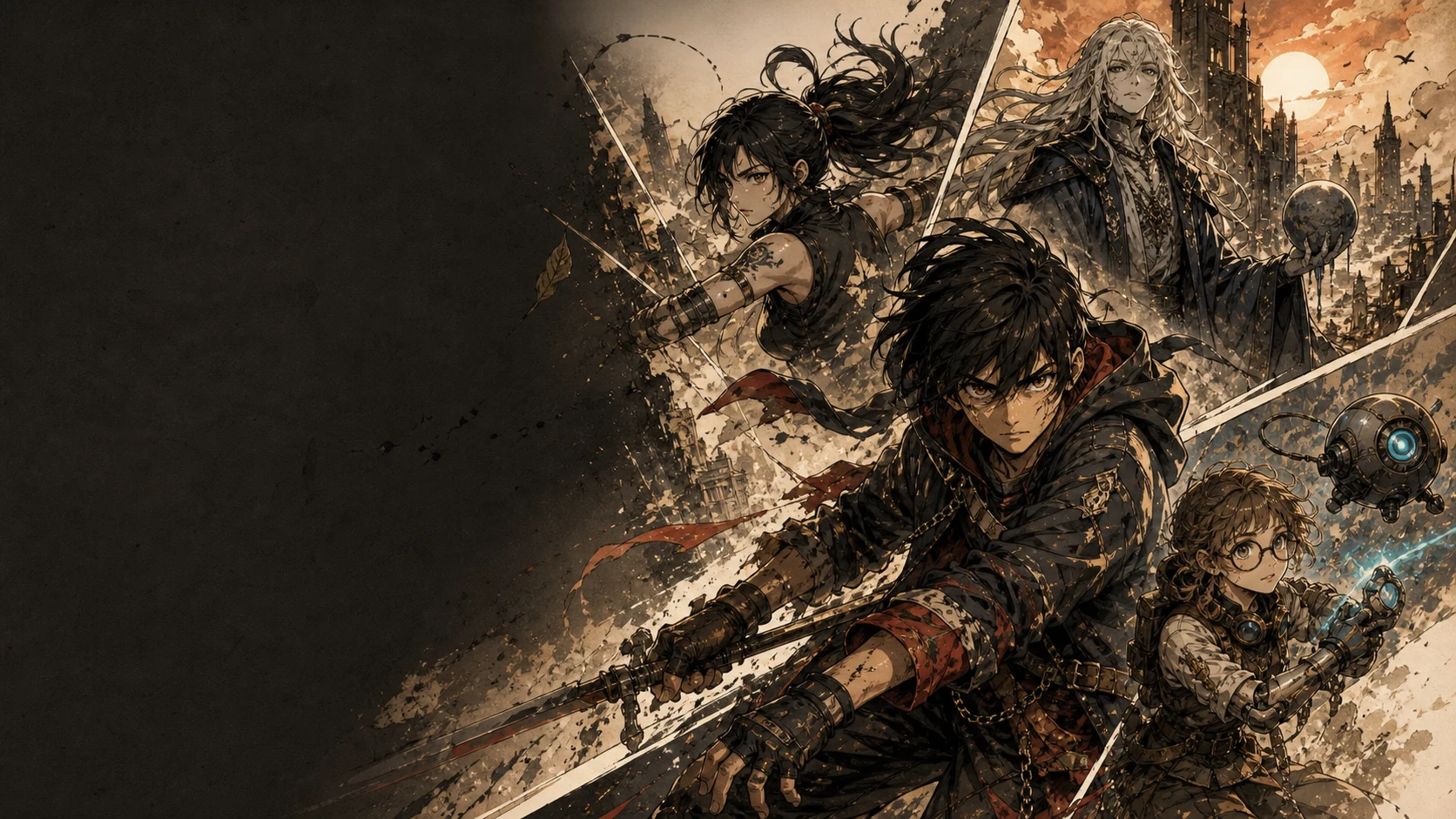 An original manga cast crossing through a fractured fantasy city